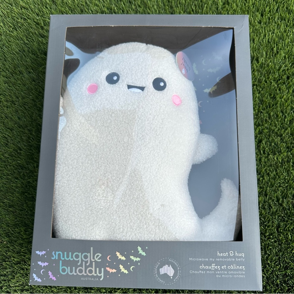 Ghost Snuggle Buddy Australia Teddy Plush Heat & Hug NEW White Halloween Gift